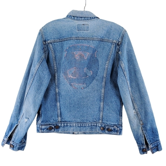 VTG Levis Trucker Denim Jacket Wmn 18 M Blue Jean Bomber USA Made 70506 0217 - Picture 7 of 16